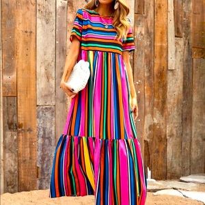 Multi colored maxi dress. Like new condition.